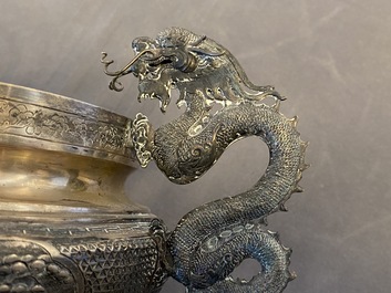 A Chinese silver censer and cover, 19/20th C.